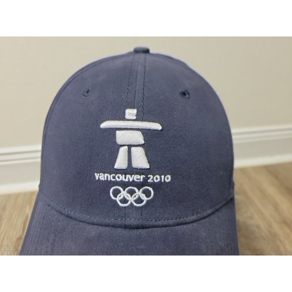 Vancouver M/L Embroidered 2010 Winter Olympic Games Navy Baseball Cap Fitted Hat - Picture 2 of 9